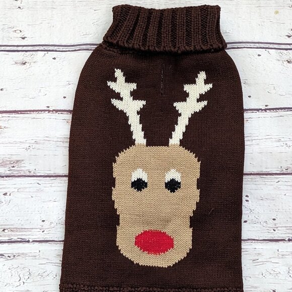 Reindeer Dog Sweater Turtleneck Size 12 NWT FABDOG - Picture 1 of 4